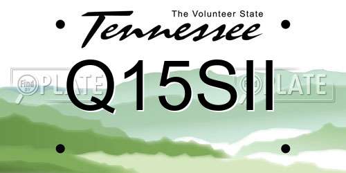 Q15SII Tennessee License Plate