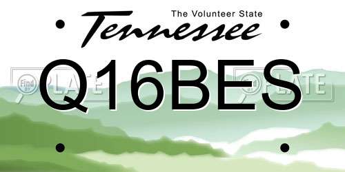 Q16BES Tennessee License Plate