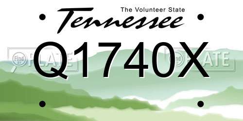Q1740X Tennessee License Plate