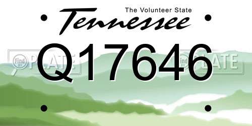 Q17646 Tennessee License Plate