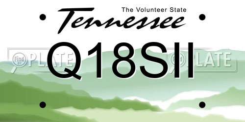 Q18SII Tennessee License Plate