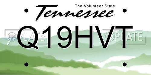Q19HVT Tennessee License Plate
