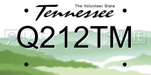 Q212TM Tennessee License Plate