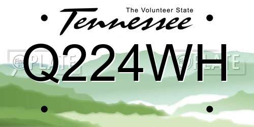 Q224WH Tennessee License Plate