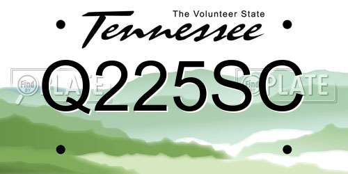 Q225SC Tennessee License Plate