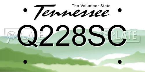 Q228SC Tennessee License Plate