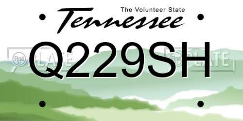Q229SH Tennessee License Plate