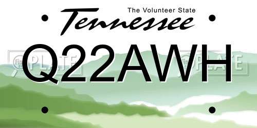 Q22AWH Tennessee License Plate