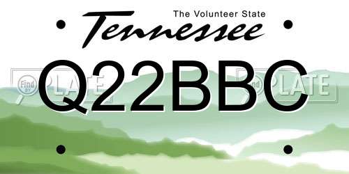 Q22BBC Tennessee License Plate
