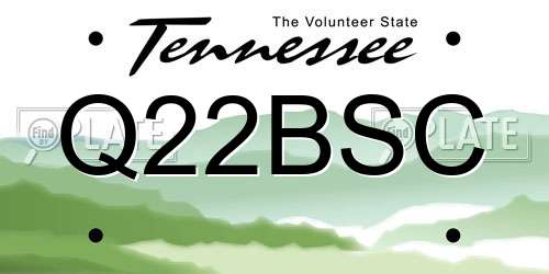 Q22BSC Tennessee License Plate