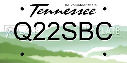 Q22SBC Tennessee License Plate