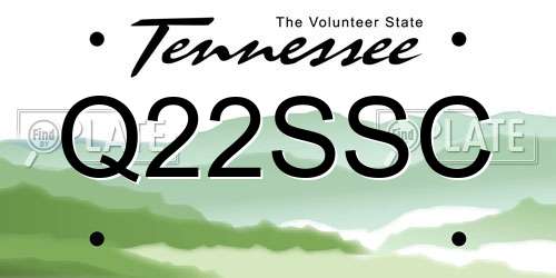 Q22SSC Tennessee License Plate