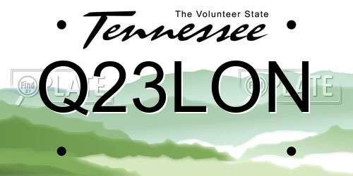 Q23LON Tennessee License Plate