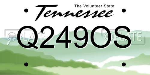 Q249OS Tennessee License Plate