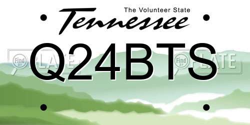 Q24BTS Tennessee License Plate