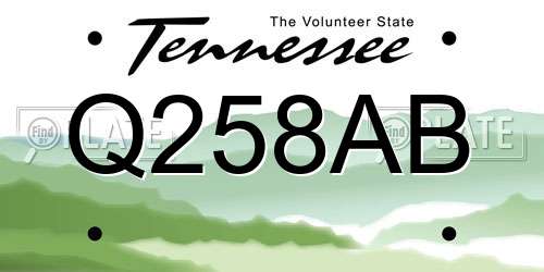 Q258AB Tennessee License Plate