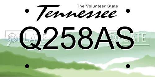 Q258AS Tennessee License Plate