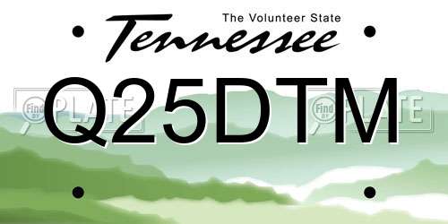 Q25DTM Tennessee License Plate