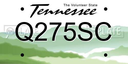 Q275SC Tennessee License Plate