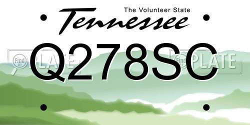 Q278SC Tennessee License Plate