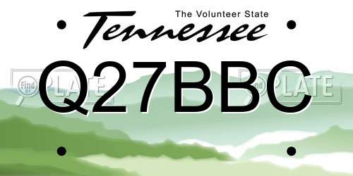 Q27BBC Tennessee License Plate