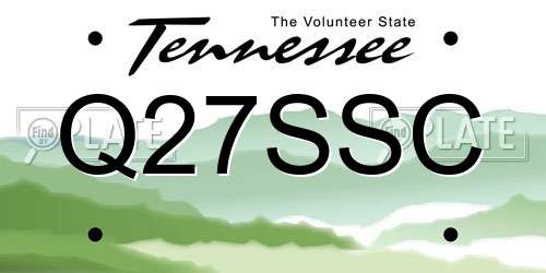 Q27SSC Tennessee License Plate