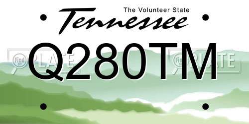 Q280TM Tennessee License Plate