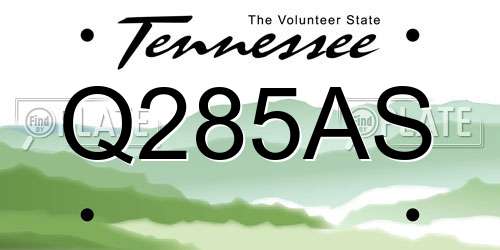 Q285AS Tennessee License Plate
