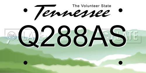 Q288AS Tennessee License Plate