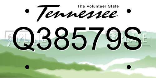 Q38579S Tennessee License Plate