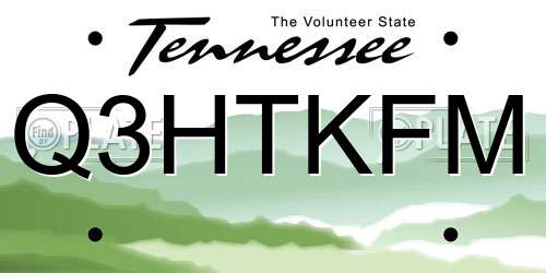 Q3HTKFM Tennessee License Plate