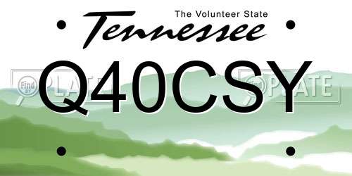 Q40CSY Tennessee License Plate