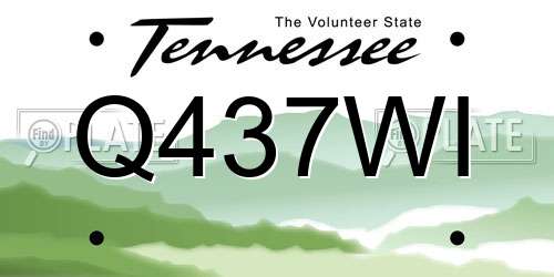 Q437WI Tennessee License Plate