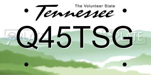 Q45TSG Tennessee License Plate