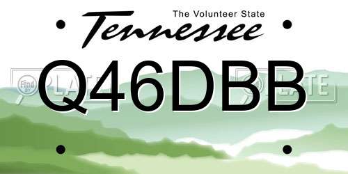Q46DBB Tennessee License Plate