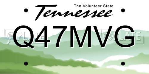 Q47MVG Tennessee License Plate