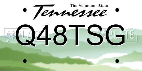 Q48TSG Tennessee License Plate