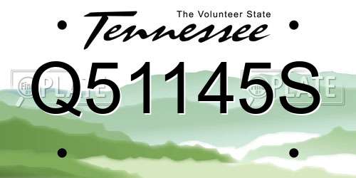 Q51145S Tennessee License Plate
