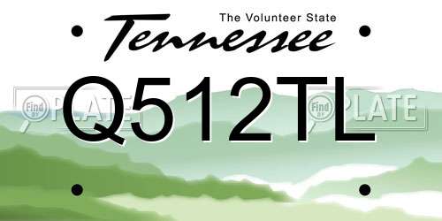Q512TL Tennessee License Plate