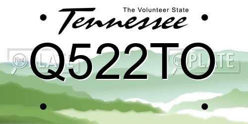 Q522TO Tennessee License Plate