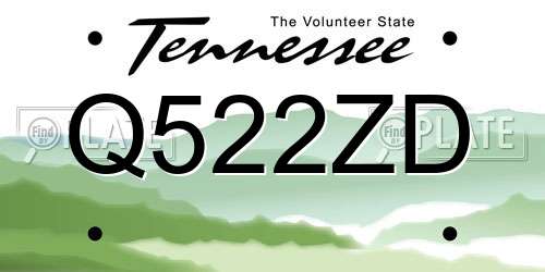 Q522ZD Tennessee License Plate