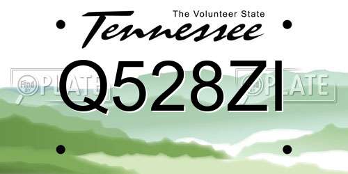 Q528ZI Tennessee License Plate