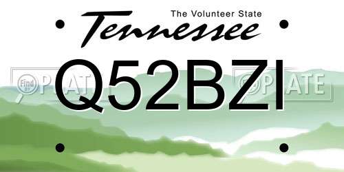 Q52BZI Tennessee License Plate