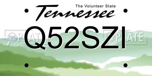 Q52SZI Tennessee License Plate