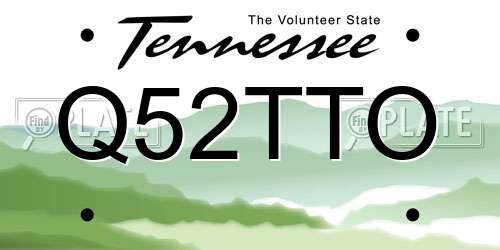 Q52TTO Tennessee License Plate
