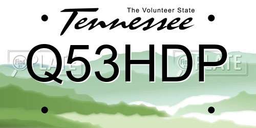 Q53HDP Tennessee License Plate
