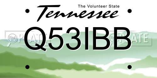 Q53IBB Tennessee License Plate