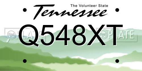 Q548XT Tennessee License Plate