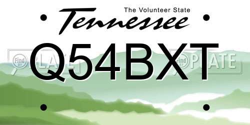 Q54BXT Tennessee License Plate