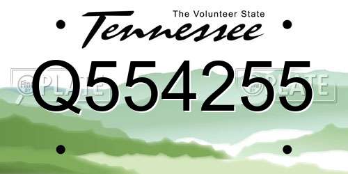 Q554255 Tennessee License Plate